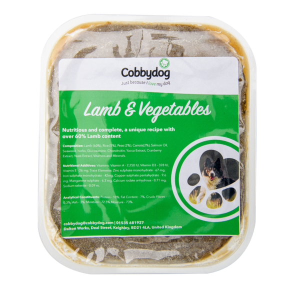 cobby dogs Lamb and  Vegetables Tray 400g