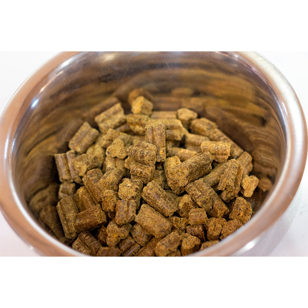 bowl of cobby dogs Optimum Cold Pressed with added TurmerAid dog food